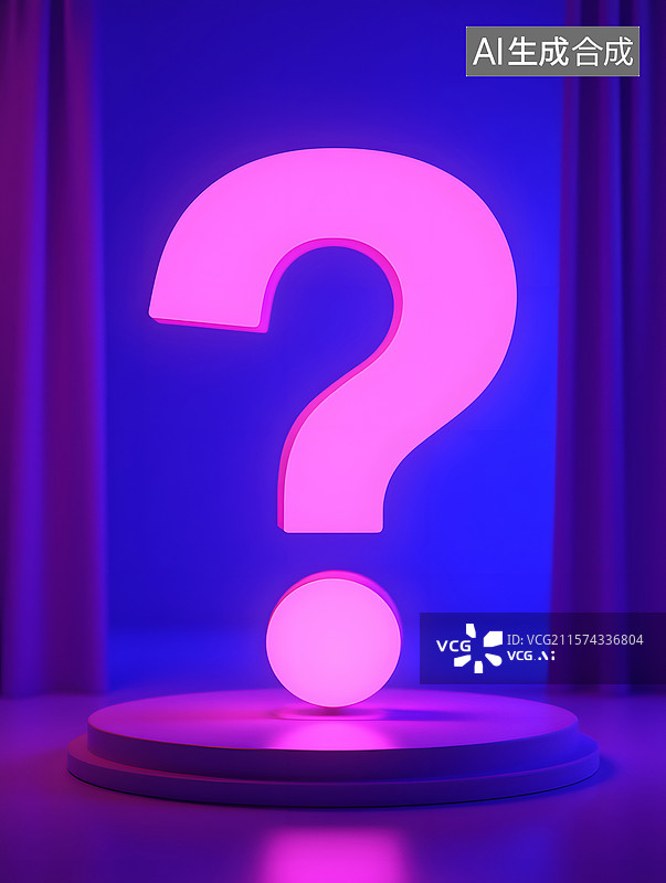 【AI数字艺术】想法问题的问号概念插图图片素材