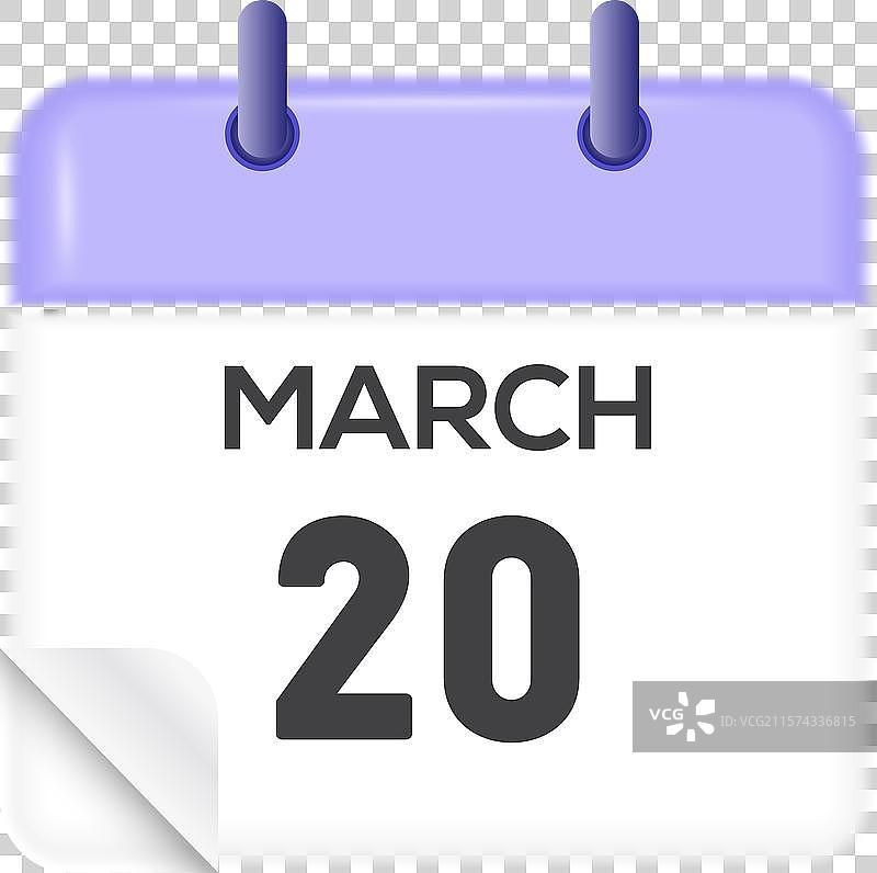3月20日 - 日历和时间规划器每日使用图片素材