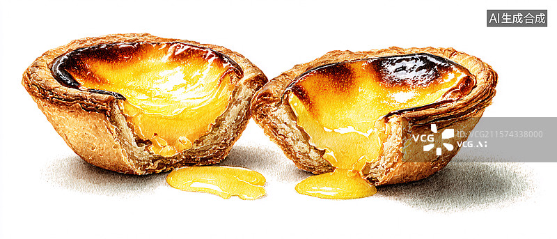 【AI数字艺术】酥皮蛋挞图片素材