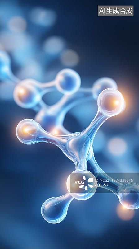 【AI数字艺术】未来科技背景——抽象分子结构图片素材
