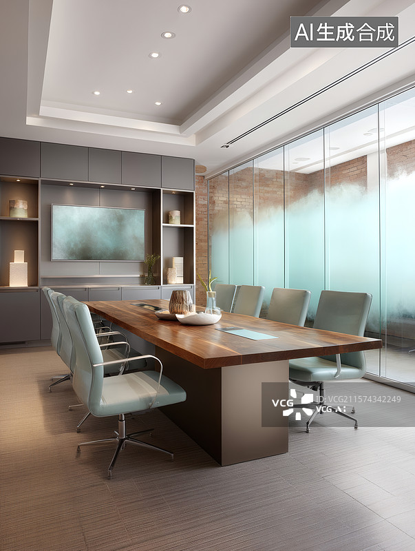【AI数字艺术】现代简约会议室图片素材