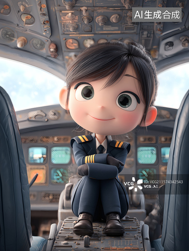 【AI数字艺术】飞行员的微笑时光图片素材