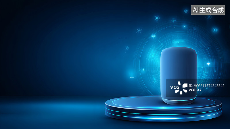 【AI数字艺术】智能音箱科技展示图片素材