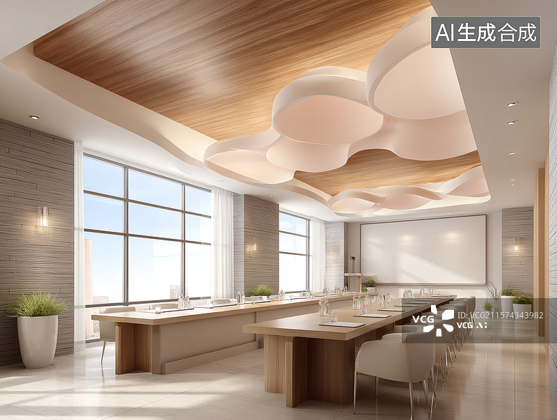 【AI数字艺术】现代简约会议室图片素材