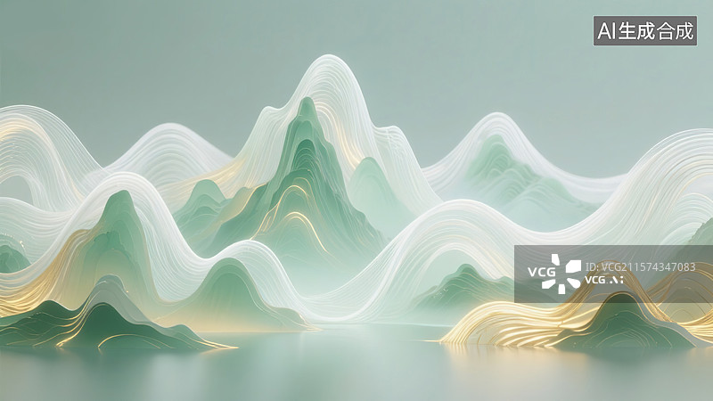 【AI数字艺术】琉璃山河图片素材