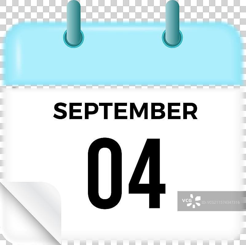 九月四日 - 日历和时间规划器每日使用图片素材