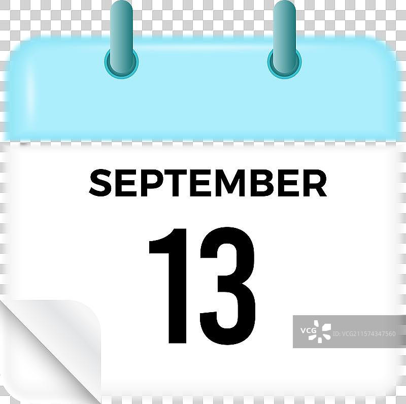 九月十三日 - 日历和时间规划器每日使用图片素材