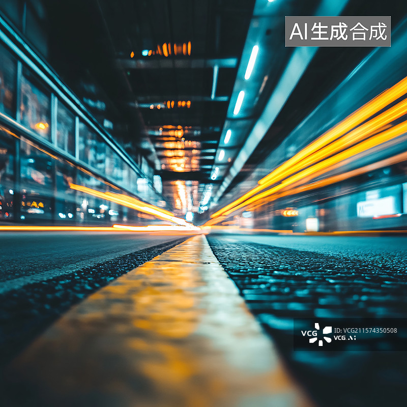 【AI数字艺术】空旷的高速公路路面与清晰的天空，提供简洁和极简的背景，适合作为汽车广告和汽车概念的展示图。图片素材