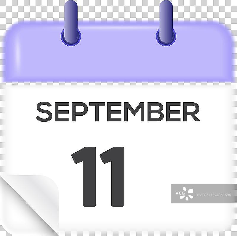 九月十一日 - 日历和时间规划器每日使用图片素材