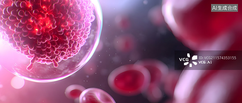 【AI数字艺术】显微镜下的细胞结构图片素材