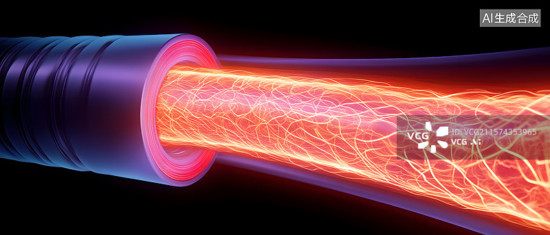 【AI数字艺术】能量管道中的动态电流图片素材