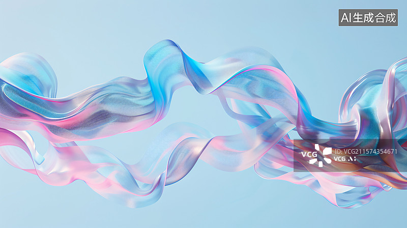 【AI数字艺术】渐变彩带流动艺术图片素材