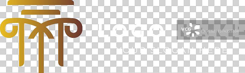 现代金色法律事务所M柱形标志图片素材