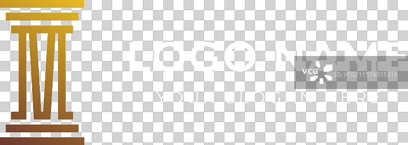 现代金色法律律师正义M柱标志图片素材
