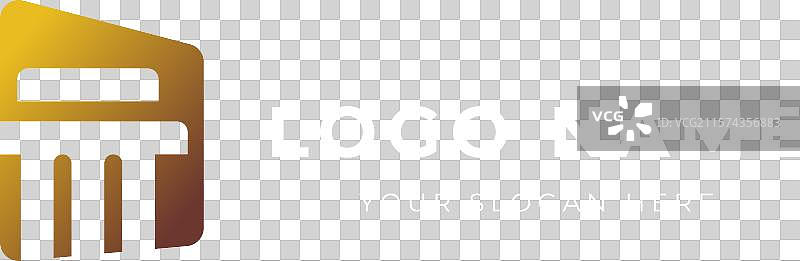 现代金色梯形柱状律师事务所标志图片素材