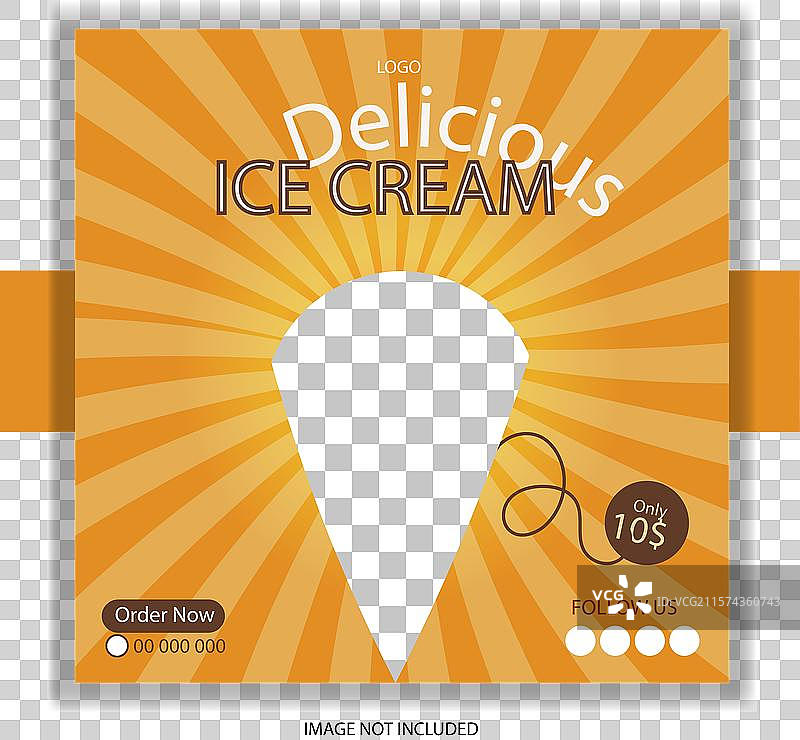 美味冰淇淋社交媒体帖子设计图片素材