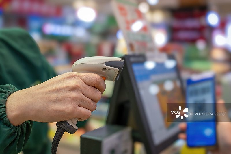 超市自助结账图片素材
