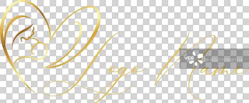 母婴护理与爱的形状标志线条图片素材