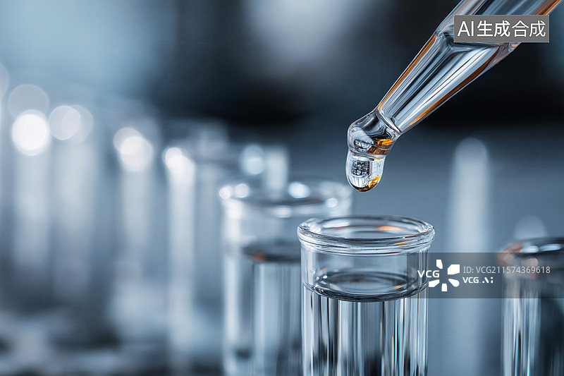 【AI数字艺术】实验室滴管与试管图片素材