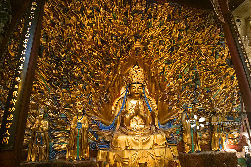 大足石刻卧佛千手观音石雕摩崖造像旅游度假参观景区插图素材图片素材