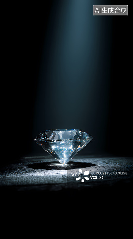 【AI数字艺术】聚光灯下的钻石图片素材