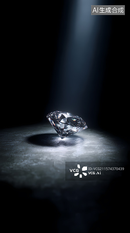【AI数字艺术】聚光灯下的闪耀钻石图片素材