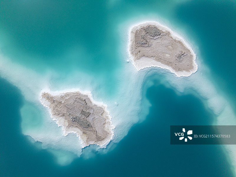 青海大柴旦翡翠湖，大自然的调色盘图片素材