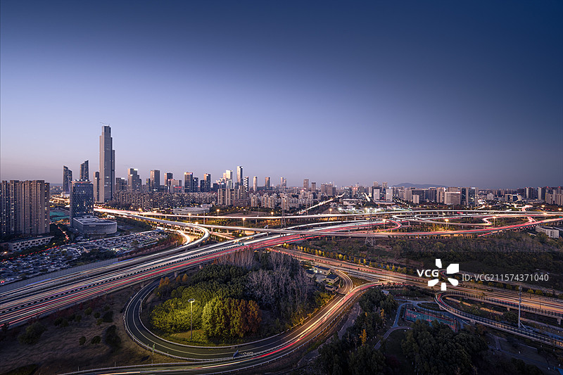 南京河西天际线图片素材