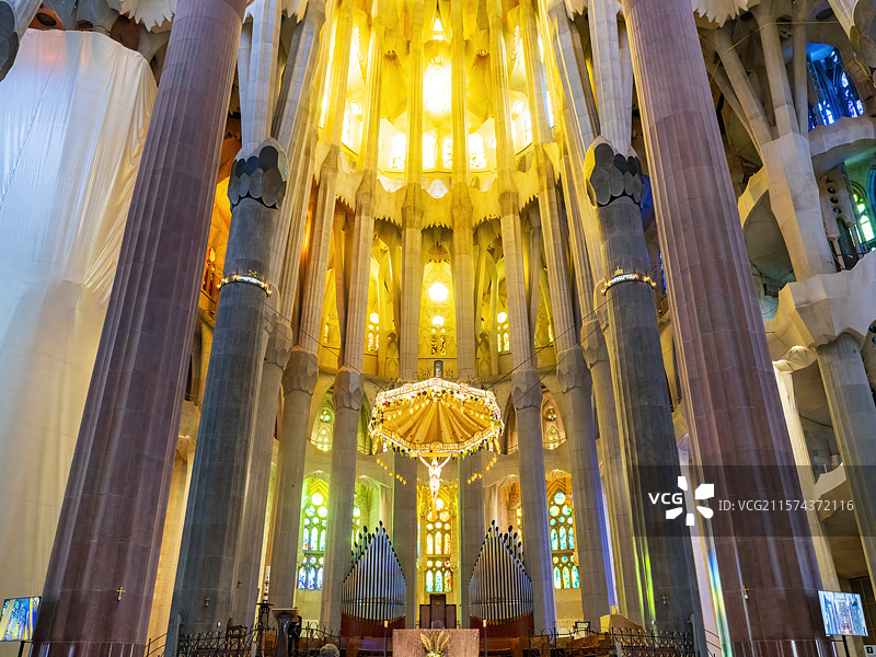 世界文化遗产——西班牙巴塞罗那圣家堂大教堂图片素材