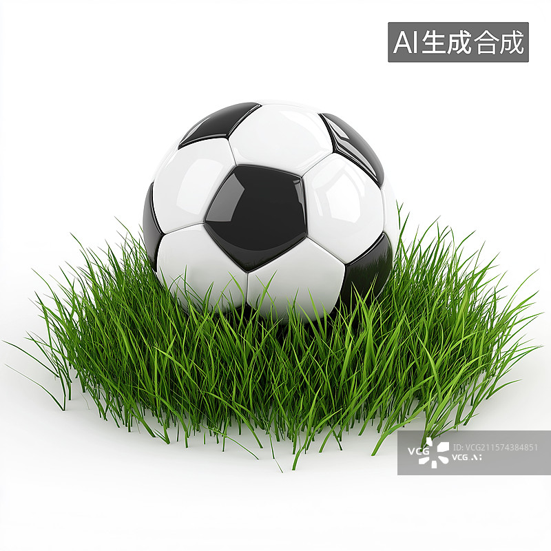 【AI数字艺术】足球球场上的足球图片素材