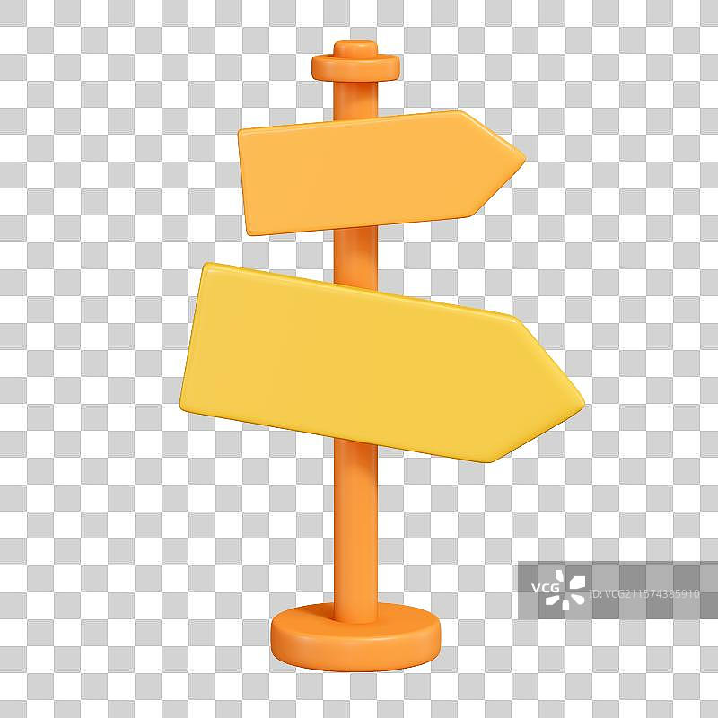 指路牌标志箭头指向3D卡通插画元素图片素材