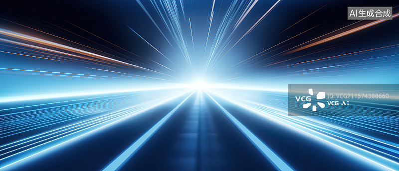 【AI数字艺术】蓝色道路图片素材