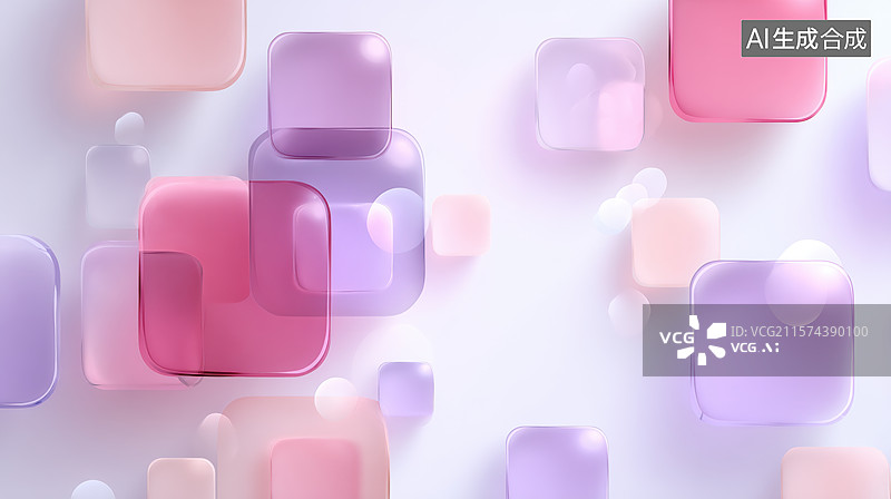 【AI数字艺术】柔和色调的抽象方形图案背景图片素材