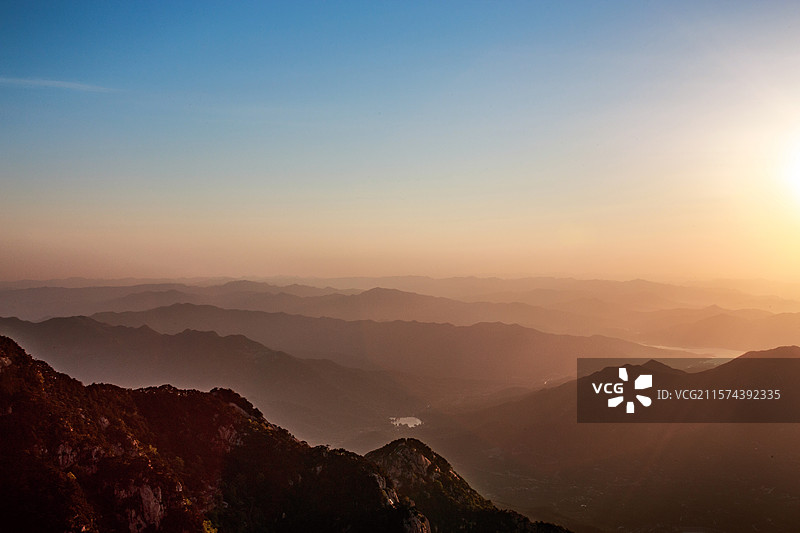 山东泰安泰山日出日落图片素材