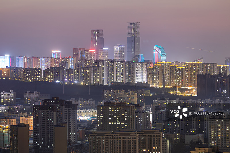 乌鲁木齐经开区建筑群夜景图片素材