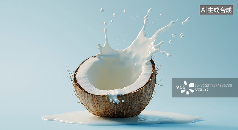 【AI数字艺术】椰汁椰奶椰果图片素材