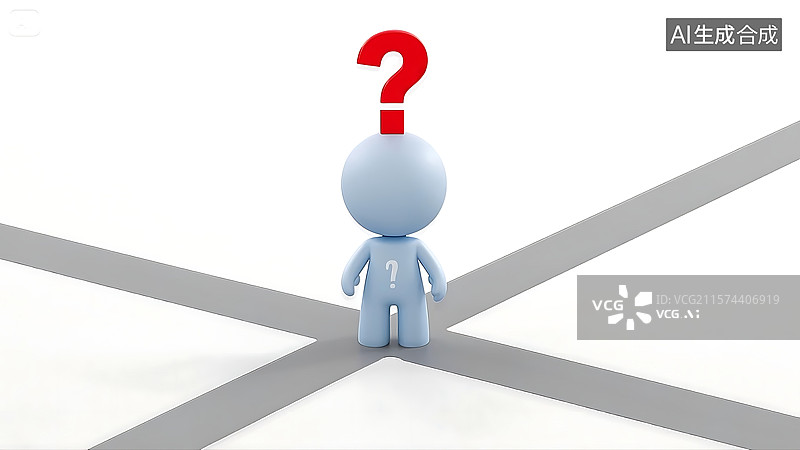 【AI数字艺术】3D 小人方向抉择图片素材