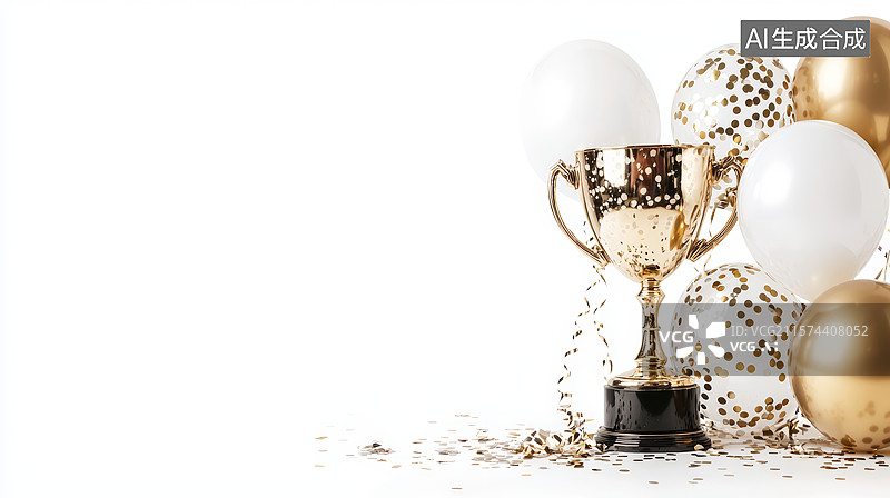 【AI数字艺术】奖杯多彩庆典氛围场景图片素材