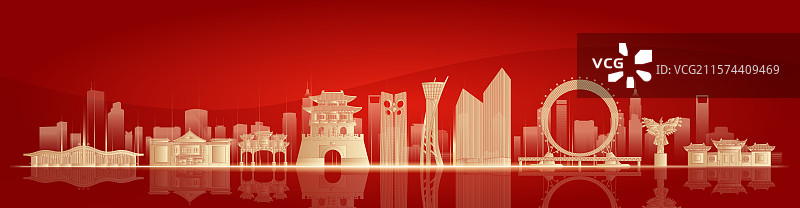 潍坊城市建筑现代科技剪影矢量插画图片素材