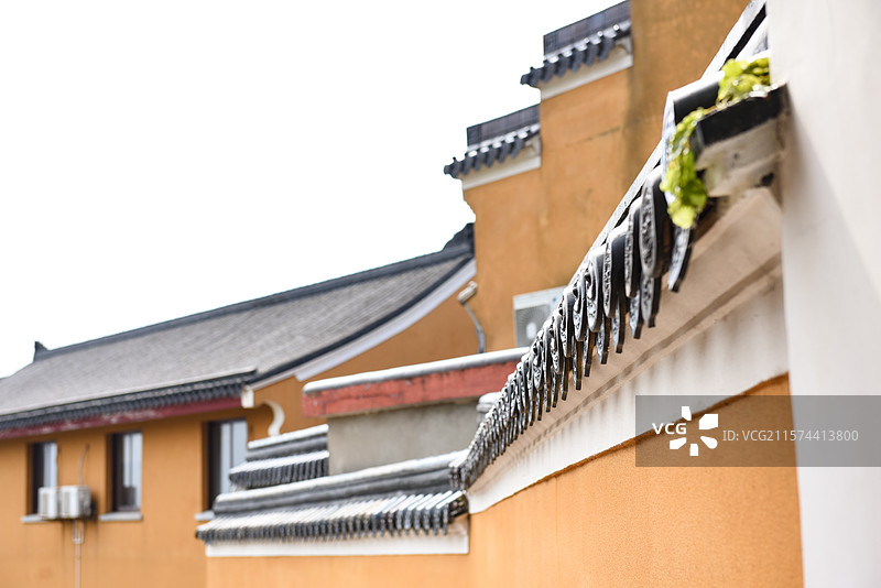 舟山普陀山紫竹林风景区院墙风光图片素材