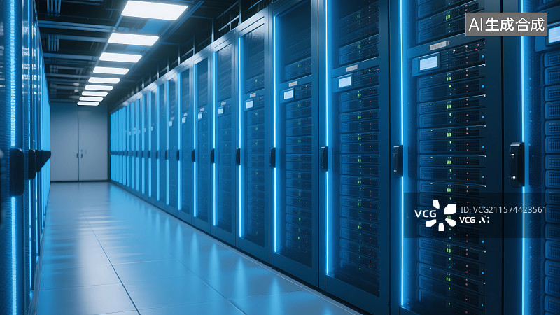 【AI数字艺术】计算机机房图片素材