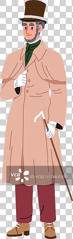 19世纪时尚的维多利亚绅士图片素材
