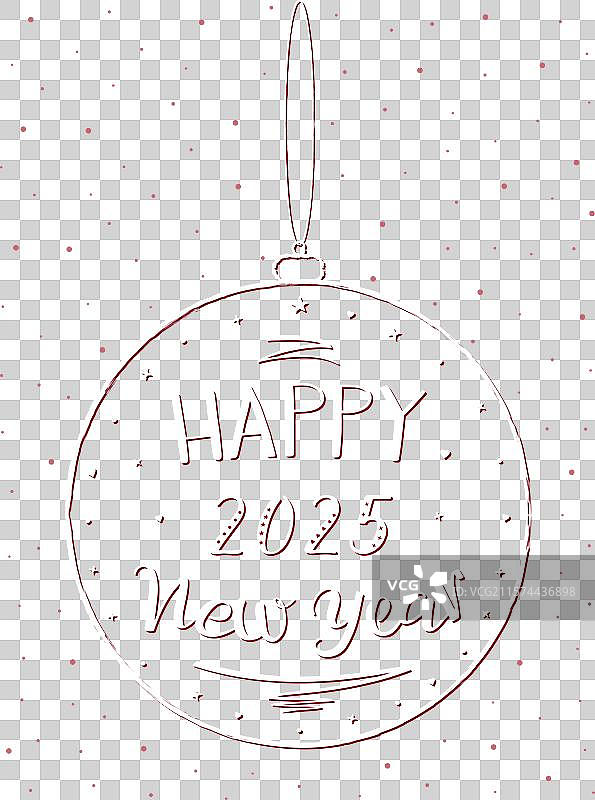 2025新年快乐贺卡与气球图片素材