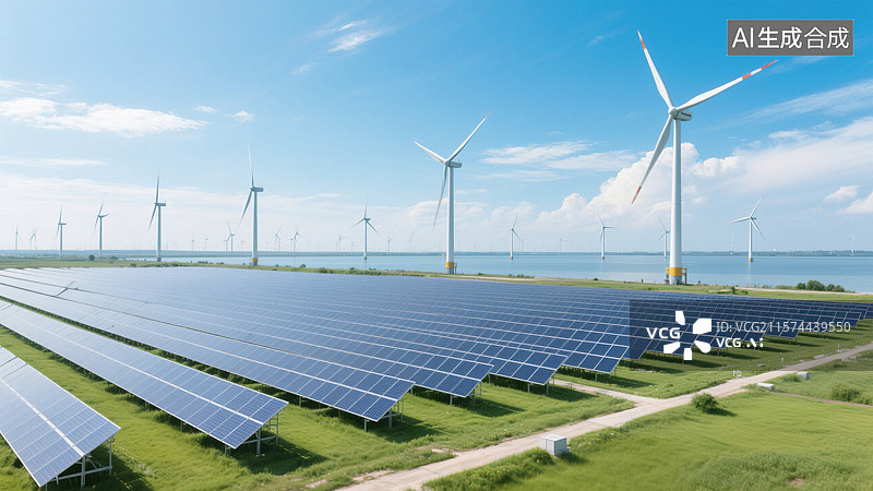 【AI数字艺术】风光无限的新能源基地图片素材