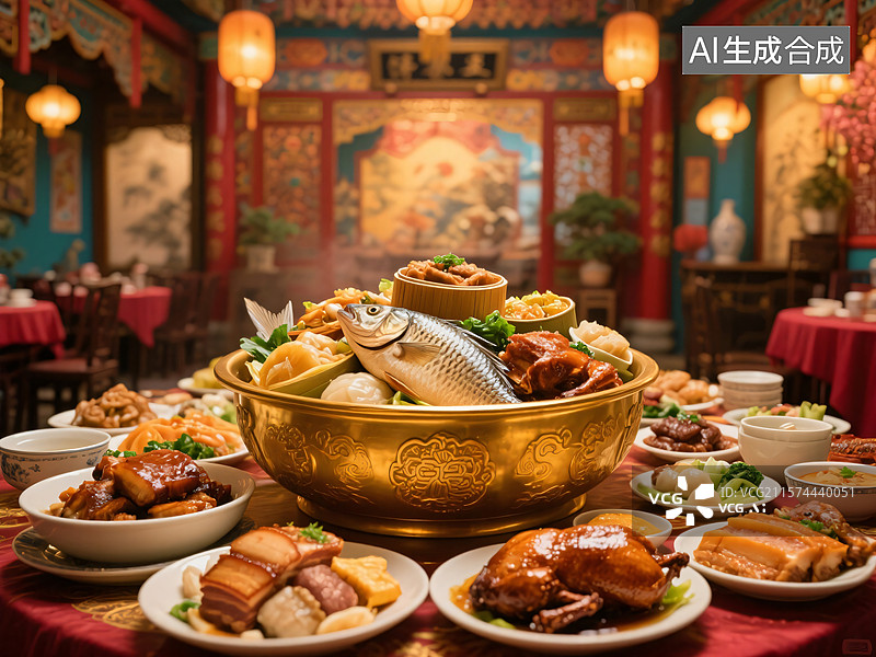 【AI数字艺术】传统盆菜盛宴图片素材