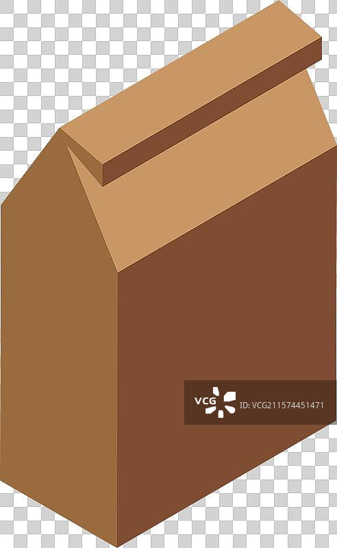 封闭的棕色纸板袋包装图片素材