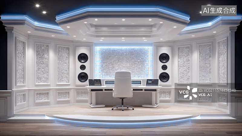 【AI数字艺术】奢华家庭录音棚设计图片素材