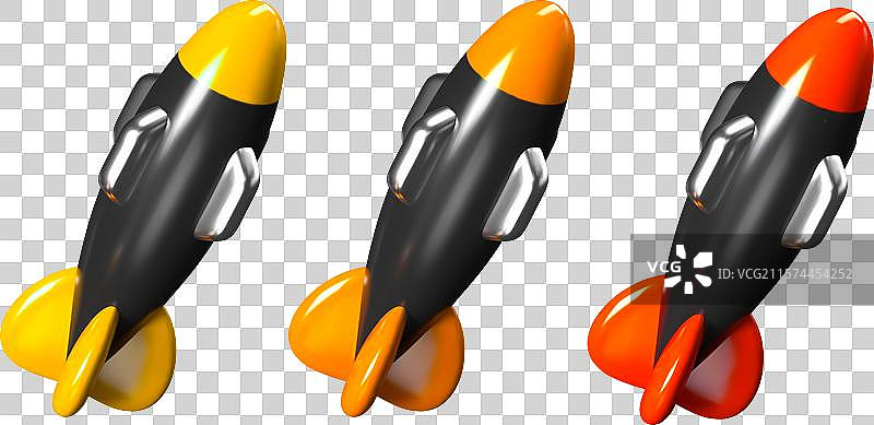 三维风格的空气炸弹弹丸弹道集合图片素材