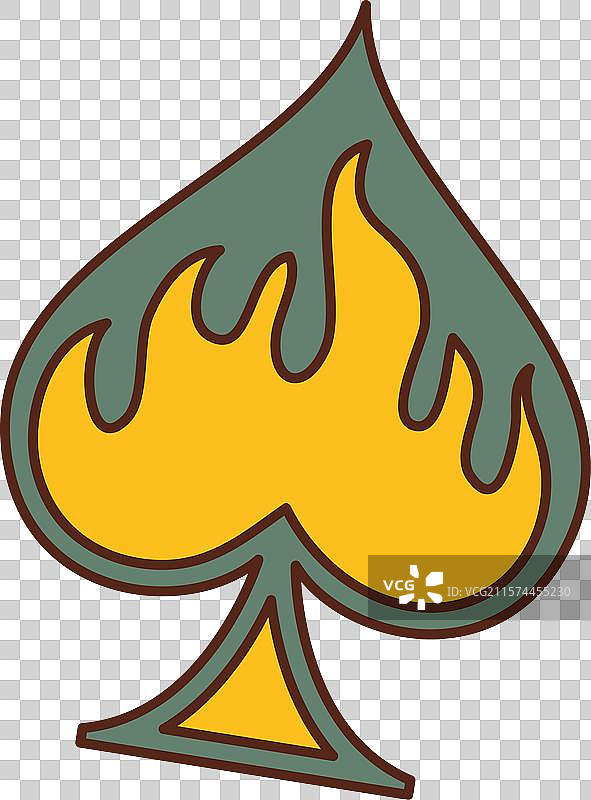 赌场卡通风格的时髦黑桃牌图标扑克游戏图片素材