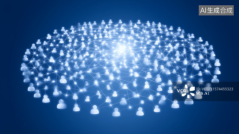 【AI数字艺术】网络连接与数据交互图片素材